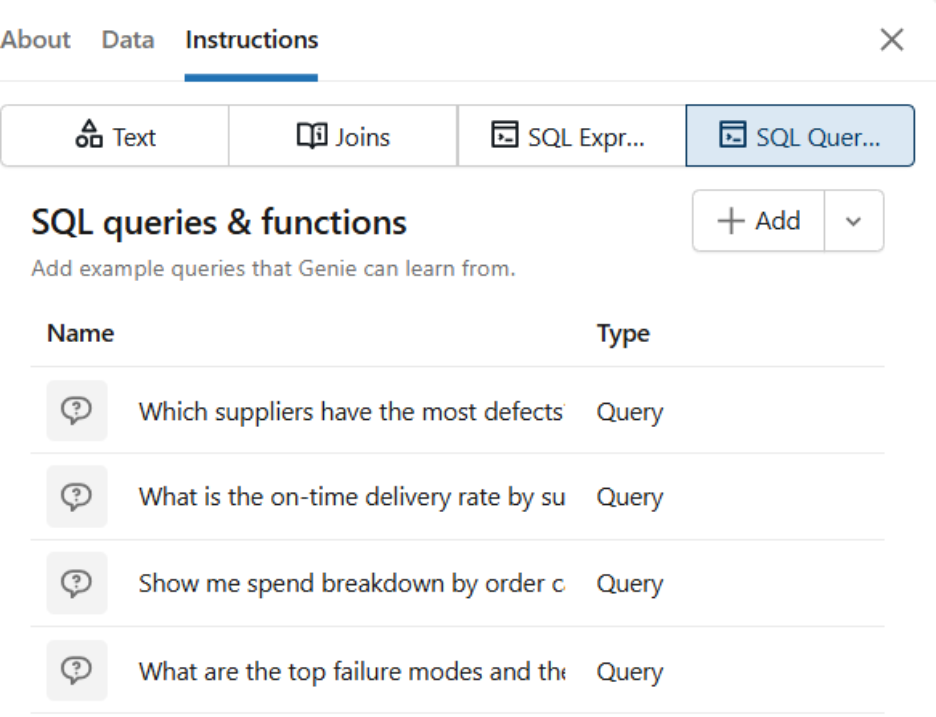 Databricks Genie space architecture showing data modeling, metadata engineering, and benchmarking workflow