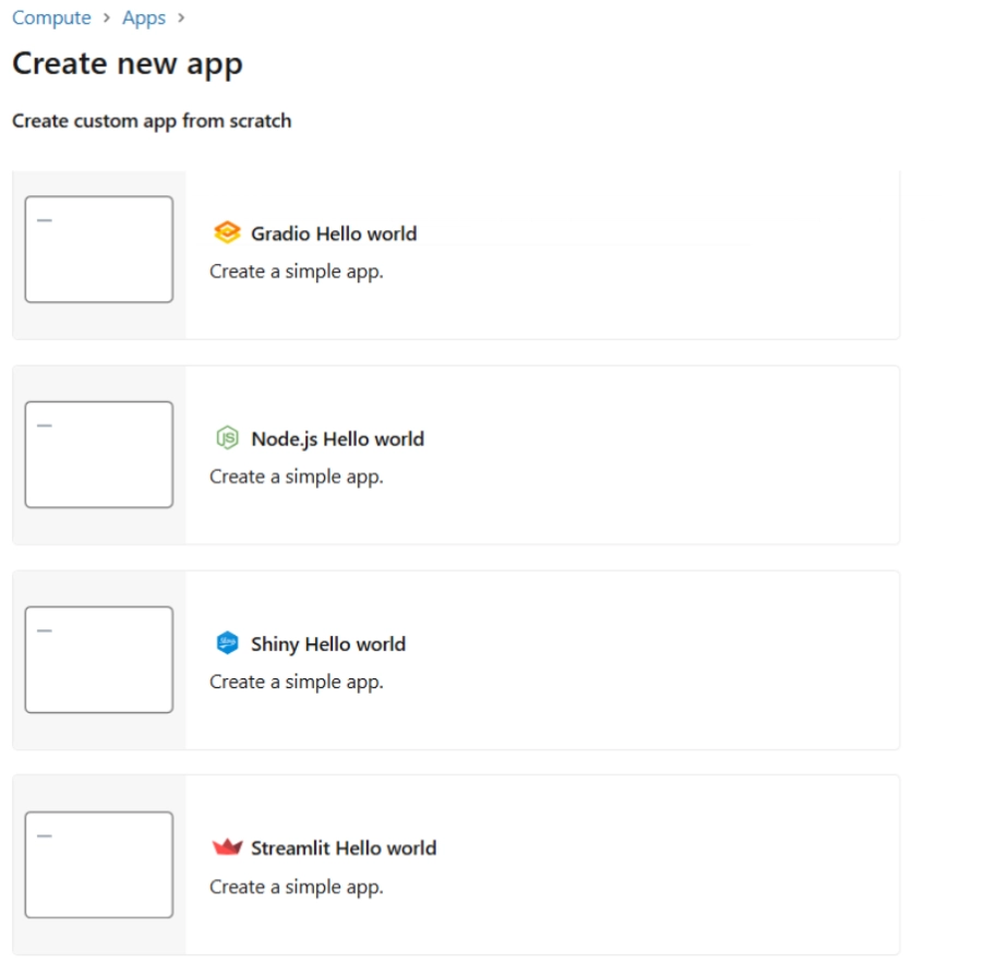 Create the app in the Databricks workspace