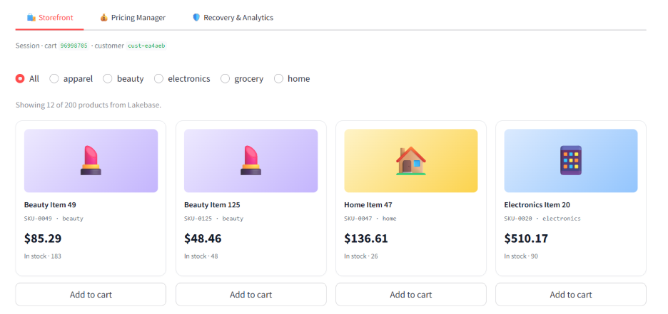 Building a safe AI pricing agent on Lakebase: branching, OLTP, and Model Serving in one stack